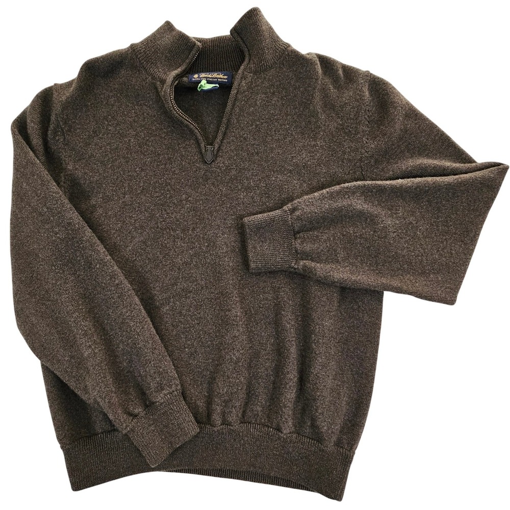 Brooks Brothers Brown Half-Zip Pullover Sweater